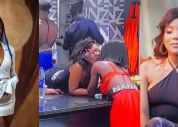 #BBTitans: Fans reacts as female housemates, Nana and Nelisa kiss intimately (Video)