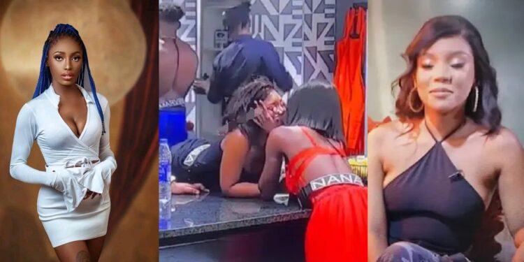 #BBTitans: Fans reacts as female housemates, Nana and Nelisa kiss intimately (Video)