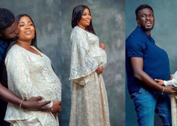 “God is never late” –  Actor Adeniyi Johnson declares as he shares beautiful photos from wife, Seyi Edun’s maternity shoot (Photos)