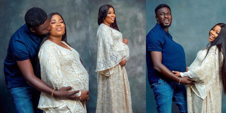 “God is never late” – Actor Adeniyi Johnson declares as he shares beautiful photos from wife, Seyi Edun’s maternity shoot (Photos)