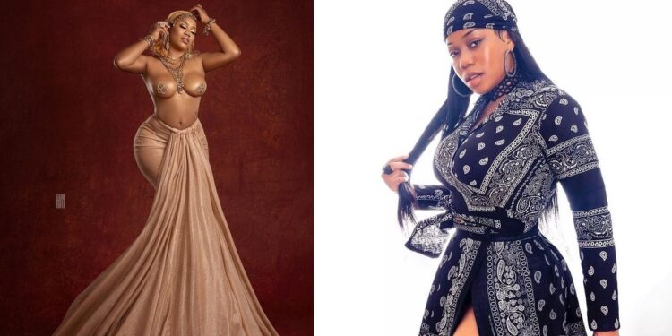 Toyin Lawani poses topless ahead of her birthday