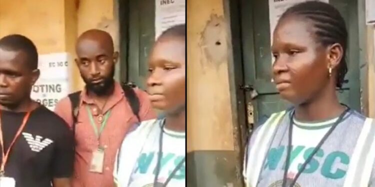 Corps member apologizes after she is caught allegedly transferring Labour party votes to NNPP (video)