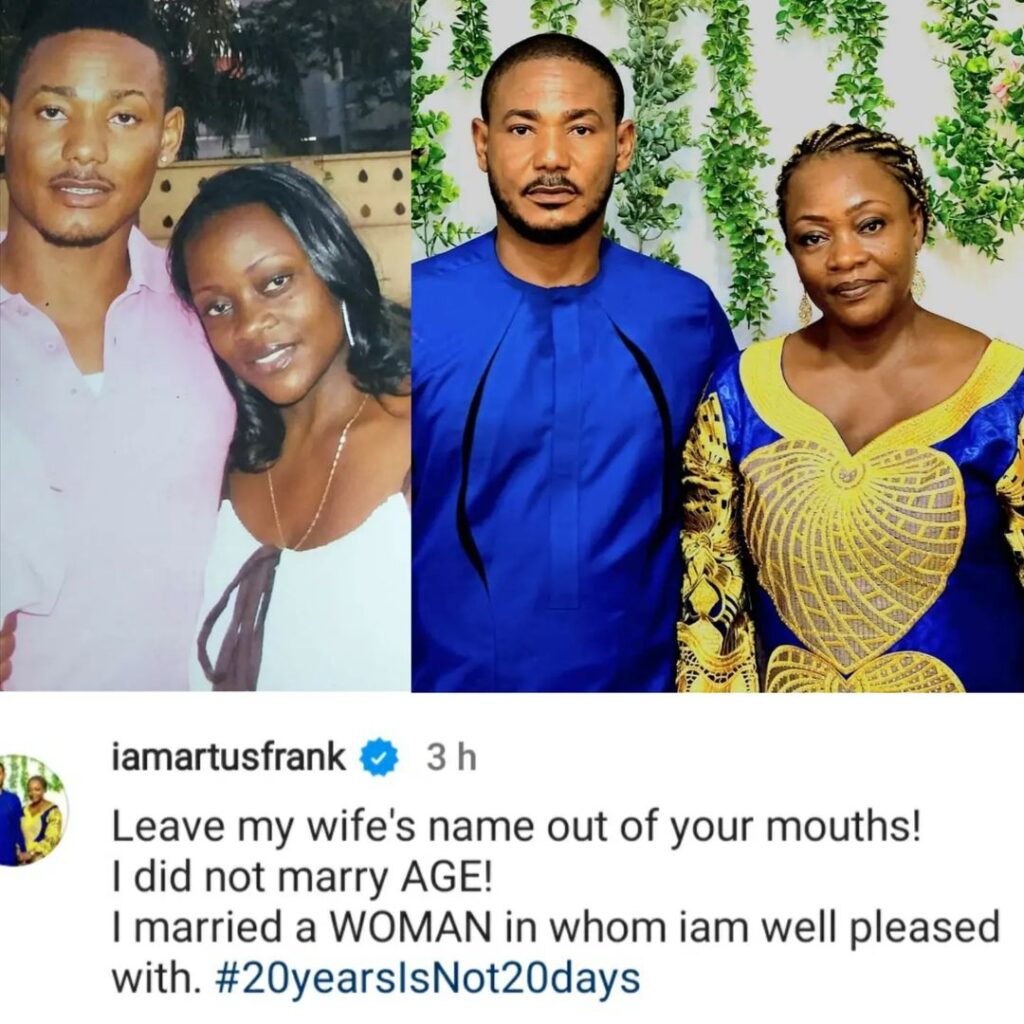 "Why I married an older woman" Actor Artus Frank spills