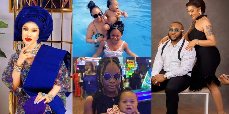 Actress, Rosy Meurer shares lovely video with Churchill’s daughter, days after Tonto Dikeh insinuated she was abandoned (Watch)