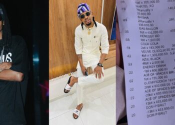 Actor Yhemo Lee shows off receipt of over N40m spent on drinks in one night, fans reacts