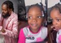 “They grow so fast” – Fans react to adorable video of Adekunle Gold’s daughter, Deja singing his latest song (Watch)