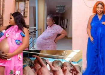 Nigerian woman welcome quintuplets (5 babies) after nine years of waiting