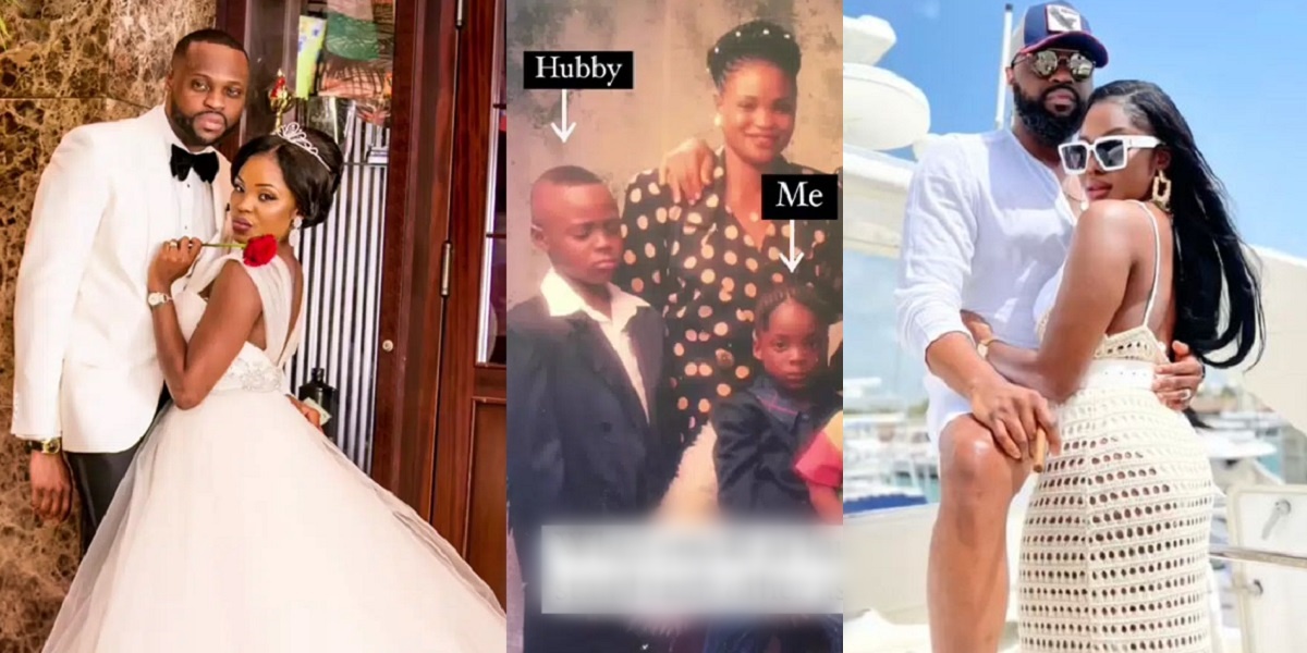 “We couldn’t stand each other as kids” – Nigerian lady shares love story as she ties the knot with family friend (Video)