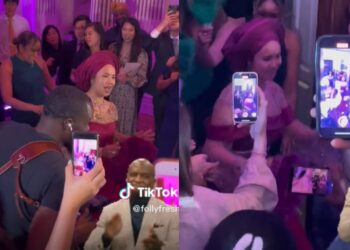 “My Chinese wife has become Omo Yoruba” – Man proudly says as his wife shuts down their wedding with traditional dance moves (Video)