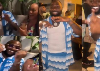 Singer, Davido seen in good spirits at his cousin’s birthday party (video)