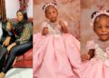 Reality TV stars, Teddy A and BamBam unveil second daughter’s face as she turns one (Photos)