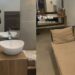 Nigerian lady shocked to see bed and wardrobe inside a restroom at Lagos restaurant (Video)