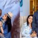 “No real man will turn down his partner like this in public” – Netizens reacts as Kwam 1 rejects kiss from wife publicly (Video)