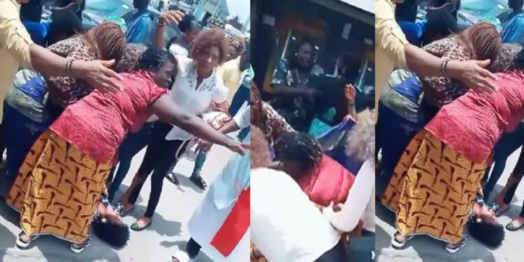 Lady goes into labor while queuing for cash at bank in Port Harcourt (Video)