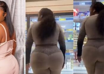 Actress, Olaide Oyedeji flaunts massive derrière after 2nd plastic surgery, netizens reacts (Video)