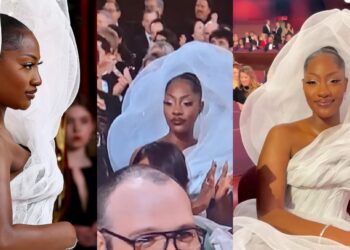 “Those sitting behind her must be pissed” – Singer Tems slammed over outfit to the 2023 Oscars (photos)