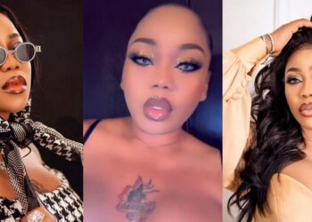 “What will your kids say after seeing this” – Reactions as Toyin Lawani strips down to her underwear for Mother’s Day celebration (Video)