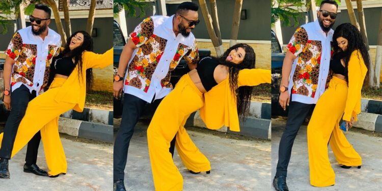 “Na person husband you dey follow play like this” – Fans drag Uju Okoli over goofy photos with Frederick Leonard, she reacts