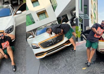 “Miracle no dey tire Jesus” – Reality star, Whitemoney ecstatic as he splashes millions on brand new Mercedes Maybach (Video)