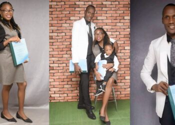 “Years of sleepless nights turn to beautiful testimony” – Nigerian man celebrates as he and wife bag doctorate degree same day
