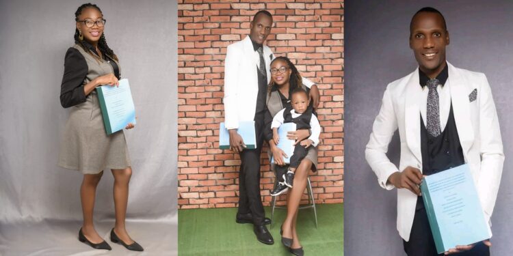 “Years of sleepless nights turn to beautiful testimony” – Nigerian man celebrates as he and wife bag doctorate degree same day
