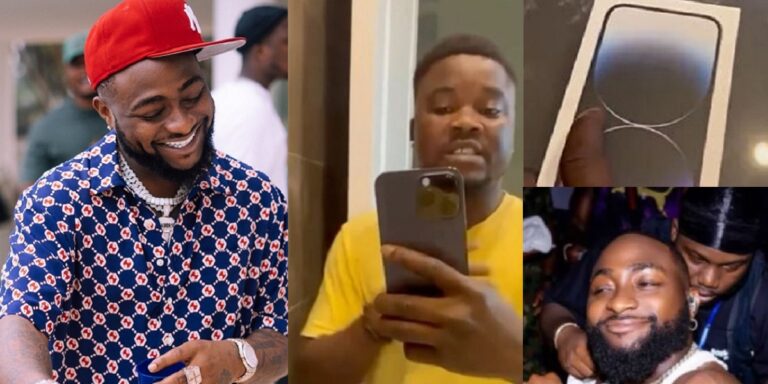 “I never use iPhone before” – Davido’s housekeeper ecstatic as singer gifts him brand new iPhone 14 Pro Max (Video)