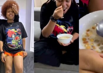 “I’m so disappointed, what will Jay-Z say?” – Actor, Charles Okocha laments bitterly as he spots his daughter drinking garri (Video)