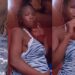 “At least pity the unborn child” – Netizens react to viral video of heavily pregnant woman joyfully smoking wɘɘd with her boyfriend (watch)