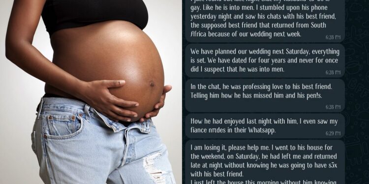 Pregnant lady seeks help after finding out her fiancé is gay
