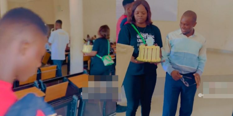 Students make lecturer emotional with a birthday surprise in class (Video)