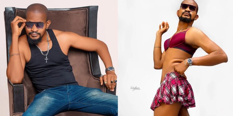 “If you don’t know my story, no judge me” – Uche Maduagwu says as he reveals the reason he wears bra