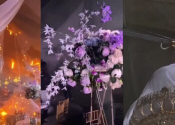 Fire breaks out during wedding reception in Lagos (video)
