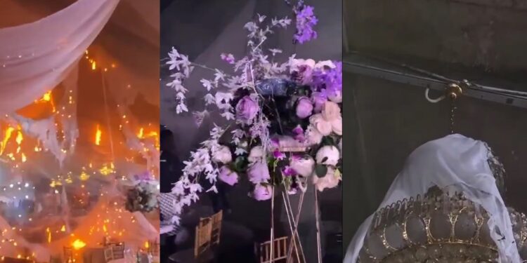 Fire breaks out during wedding reception in Lagos (video)