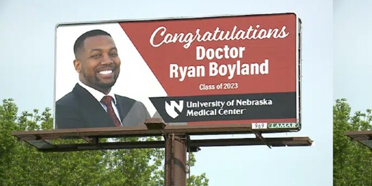 Family mounts huge billboard for son as he graduates from Medical school