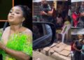 “He took me to my first audition” – Actress, Bimbo Ademoye recounts as she presents her AMVCA award to her father (Watch)