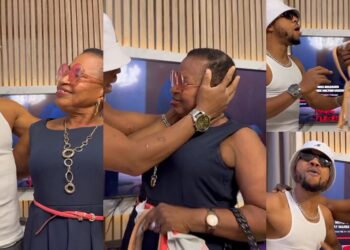 “Phenomenal mama” – Actor, Charles Okocha serenades mum, gifts her designer bag in heartwarming video (Watch)