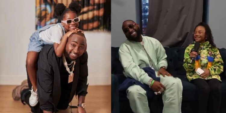 “You remind me so much of my daughter Imade” – Davido gives young interviewer his first daughter’s name (Video)