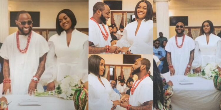 Photos from Davido and Chioma’s private wedding surface online