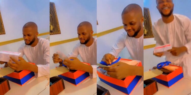 Sweet moment wife breaks news of pregnancy to husband on his birthday (Video)