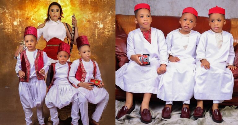 Fani Kayode’s ex-wife, Precious Chikwendu pens emotional note to their triplets as they celebrate their birthday