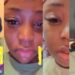Nigerian lady cries out after her fake eyelashes nearly made her go blind (Video)