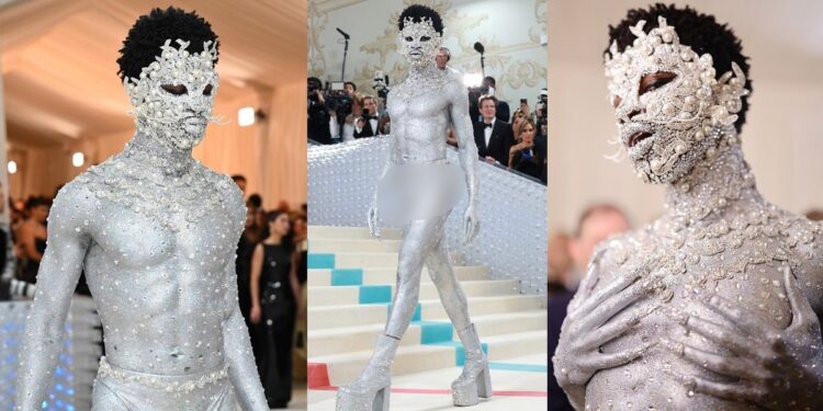 Rapper, Lil Nas X causes a stir as he wears only a G-string and body jewels to 2023 Met Gala (photos)