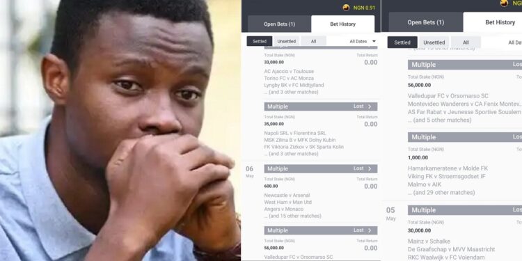 Nigerian man cries out for help after losing N400k belonging to his mother to betting
