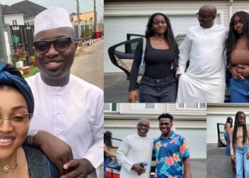 Actress, Mercy Aigbe reacts as husband, Kazim Adeoti, shares photos of him spending time with his children from his first wife