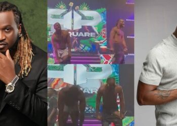 Fans reacts as PSquare strips during stage performance at a recent show (video)