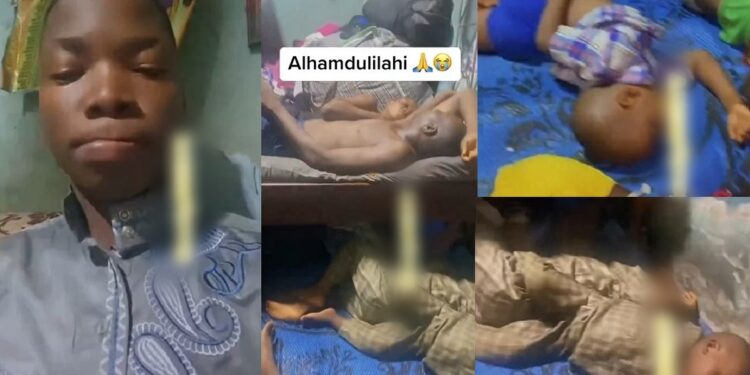 “We may not be rich, but we’re content” – Boy says as he proudly shows off the one-room apartment where his family lives (Video)