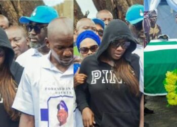 Actress, Mercy Johnson lays her father to rest (Photos)