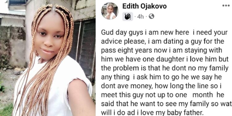 Nigerian lady seeks advice about her baby daddy who refused to marry her despite having a daughter together