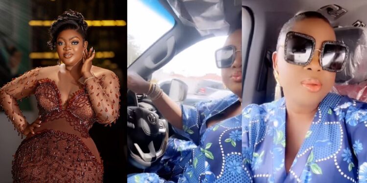 Netizens reacts as actress, Eniola Badmus flaunts ‘tear rubber’ automobile (Video)