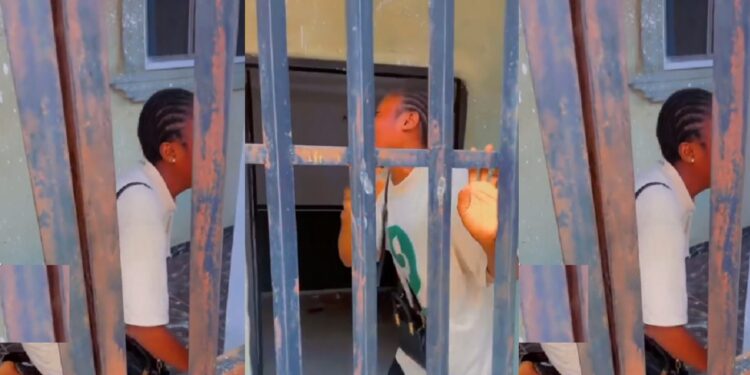 Man locks up lady who refused to show up after collecting multiple transport fare (Video)